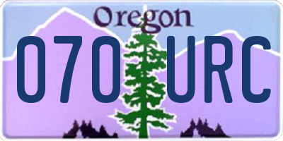 OR license plate 070URC