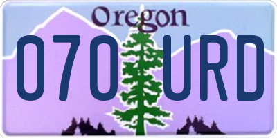 OR license plate 070URD