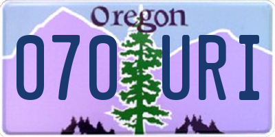OR license plate 070URI