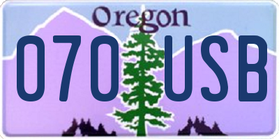 OR license plate 070USB