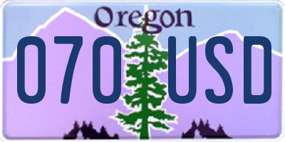 OR license plate 070USD
