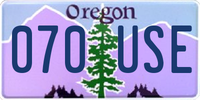 OR license plate 070USE