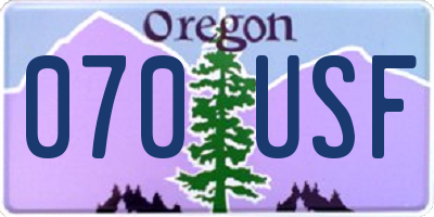 OR license plate 070USF