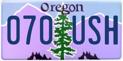 OR license plate 070USH