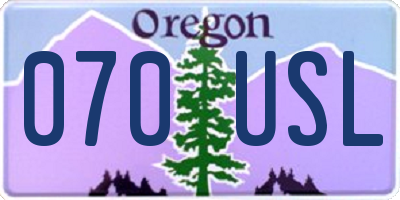 OR license plate 070USL