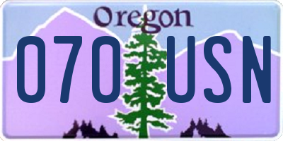 OR license plate 070USN