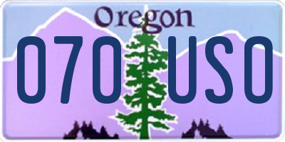 OR license plate 070USO