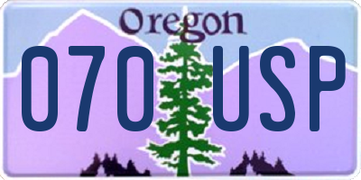 OR license plate 070USP