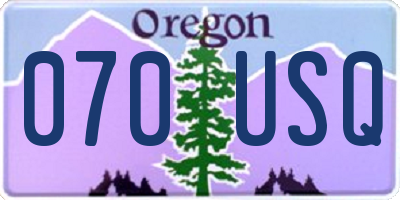 OR license plate 070USQ