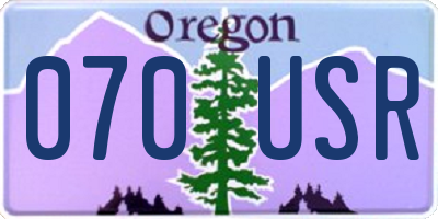 OR license plate 070USR