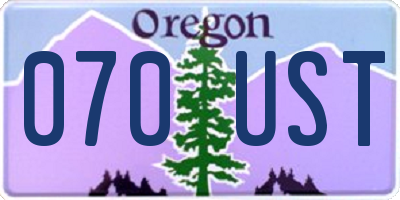 OR license plate 070UST