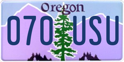 OR license plate 070USU