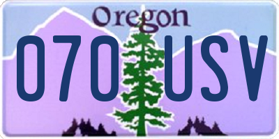 OR license plate 070USV