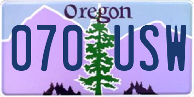 OR license plate 070USW