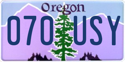 OR license plate 070USY