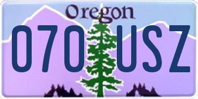OR license plate 070USZ