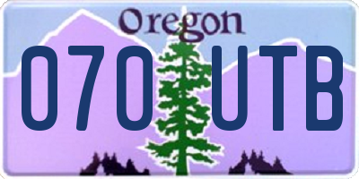 OR license plate 070UTB