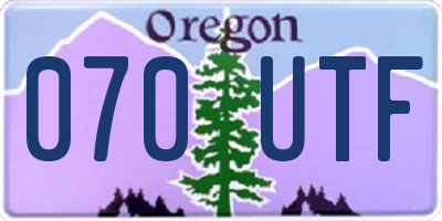 OR license plate 070UTF