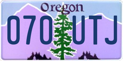OR license plate 070UTJ