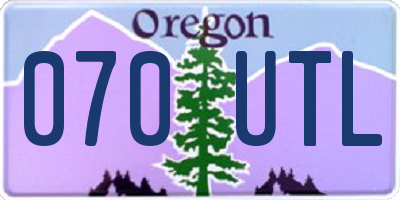 OR license plate 070UTL