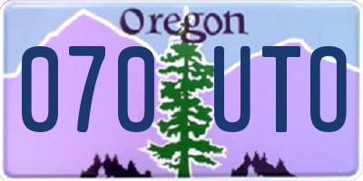 OR license plate 070UTO