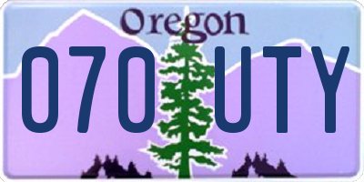 OR license plate 070UTY