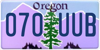 OR license plate 070UUB