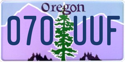 OR license plate 070UUF