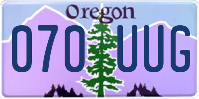 OR license plate 070UUG