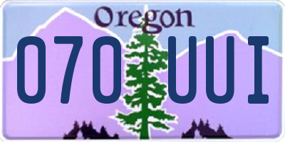 OR license plate 070UUI