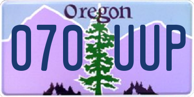 OR license plate 070UUP