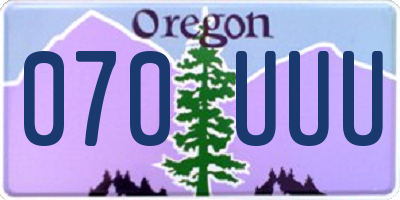 OR license plate 070UUU