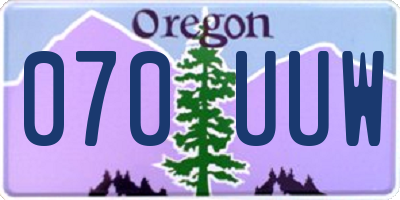 OR license plate 070UUW