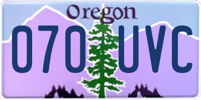 OR license plate 070UVC