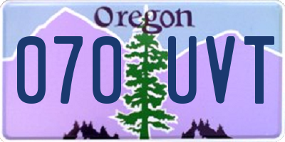 OR license plate 070UVT