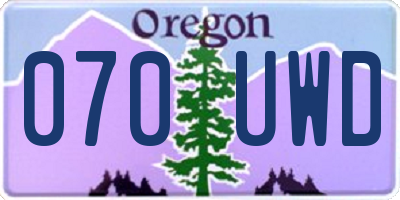 OR license plate 070UWD