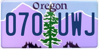 OR license plate 070UWJ