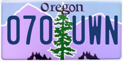 OR license plate 070UWN