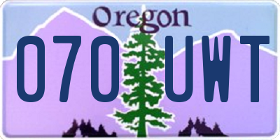 OR license plate 070UWT
