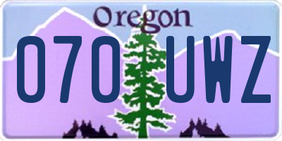 OR license plate 070UWZ