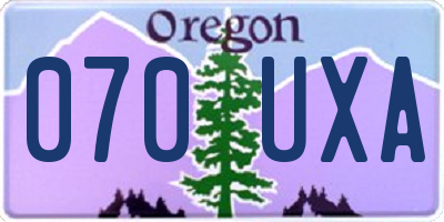 OR license plate 070UXA