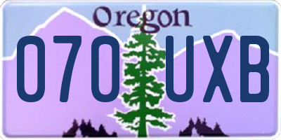 OR license plate 070UXB