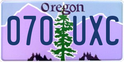 OR license plate 070UXC