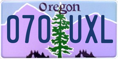 OR license plate 070UXL