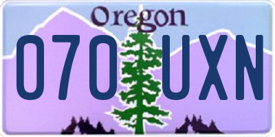 OR license plate 070UXN