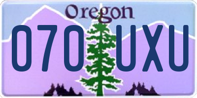 OR license plate 070UXU