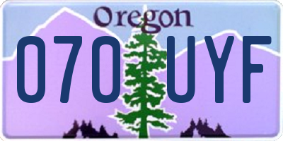 OR license plate 070UYF