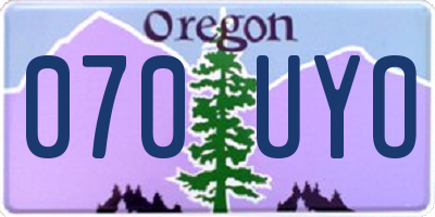 OR license plate 070UYO