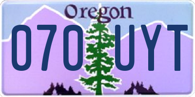OR license plate 070UYT