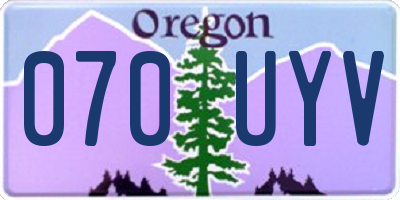OR license plate 070UYV